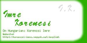 imre korencsi business card